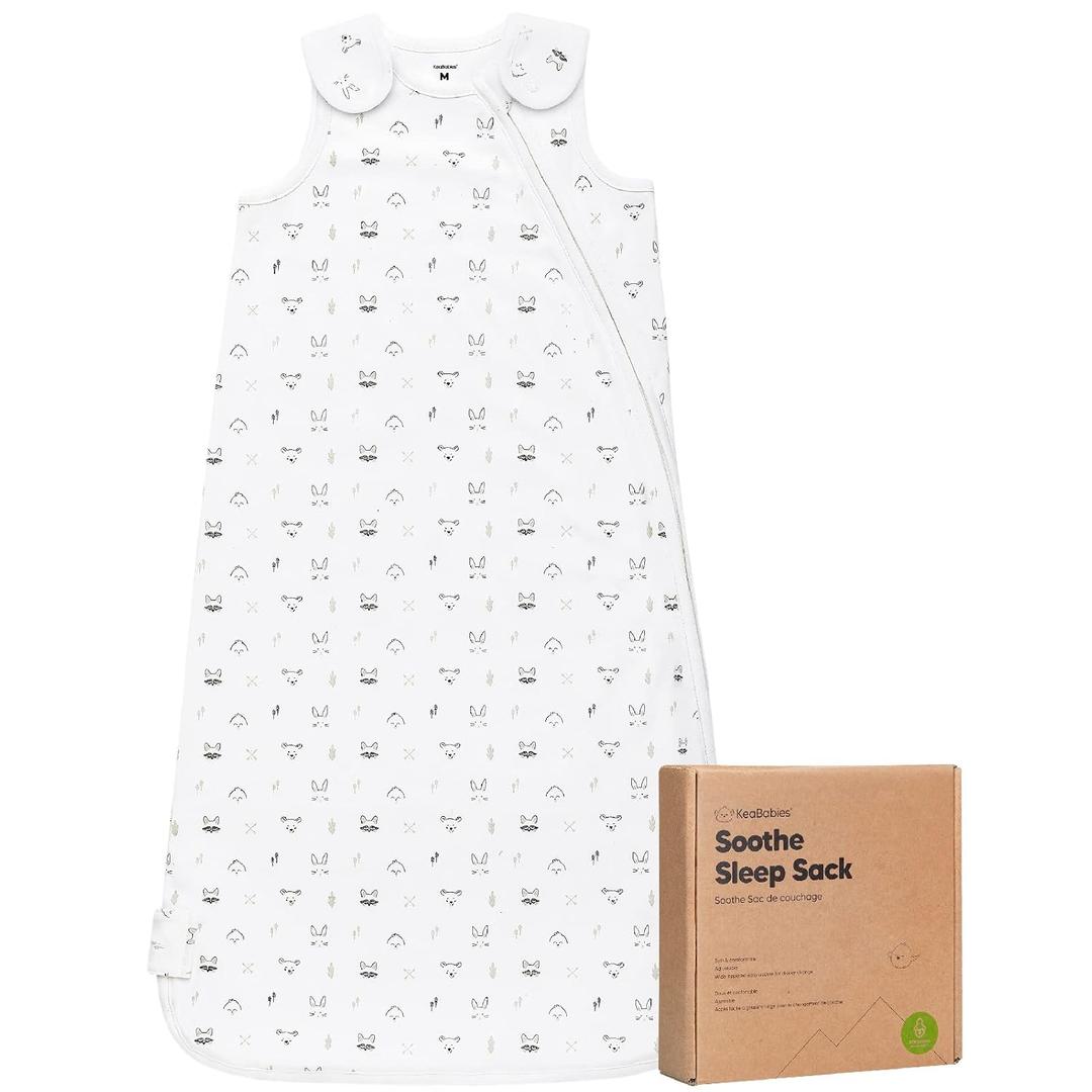 1-Pack Organic Baby Sleep Sacks, 100% Cotton - Soft & Breathable 0.5TOG Baby Wearable Blanket, Toddler Sleeping Sack 6-18 Months, Easy to Wear Transitional Swaddles for Newborns, Infants(M, KeaStory)