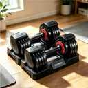 Adjustable Dumbbell Set Storage Case Included All Gender Home Gym Weights