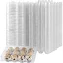 MANCHAP 150 Pack 12 Grids Plastic Quail Egg Carton Bulk, Clear Holders, Small Trays Stackable Storage Dispenser Case for Pigeon Eggs