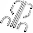 Neoaider Universal 2.25'' Custom Exhaust Kit, 8Pcs | 18 Gauge Mild Steel DIY Custom Exhaust Tubing Pipe, Straight Pipe & Mandrel Bend Pipe Kit