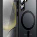 JETech Magnetic Case for Samsung Galaxy S24 5G, Compatible with MagSafe, Translucent Matte Back Shockproof Phone Cover (Black)