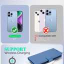 OCASE Compatible with iPhone 15 Pro Wallet Case, PU Leather Flip Folio Case with Card Holders RFID Blocking Kickstand [Shockproof TPU Inner Shell] Phone Cover 6.1 Inch 2023, Light Blue