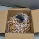 Plug in Pendant Light Rattan Hanging Lamp with 15 Ft Hemp Rope Cord, Wicker Hanging Lights with Bamboo Basket Lamp Shade,Dimmable Switch Woven Boho Plug in Ceiling Light for Living Room Bedroom