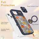 for iPhone 14 Case with Slide Camera Cover, Mushroon Cases for iPhone 14 with Ring Holder, Mushroon Eyes Stylish Aesthetic Designer Slim Protective Cover for 14