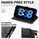 TUCCH Wallet Case for iPhone 17 Pro (6.3") 2025, RFID Blocking 4 Card Slots | Kickstand | Magnetic Closure | PU Leather | Shockproof TPU Shell | Protective Flip Cover | Black & Light Blue