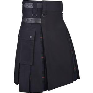Men Modern Hybrid Tartan Kilt with Cargo Pocket (30, Gunn)