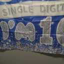 Peace Out Single Digits I'm 10 Birthday Banner, Blue Photo Props Background, 6x4ft Fabric