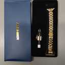 Anlinser Bands Compatible with Apple Watch Band 42mm 41mm 40mm 38mm, Women Slim Stainless Steel Metal Strap for iWatch Series 10 9 8 7 6 5 4 3 2 1 SE (Gold)