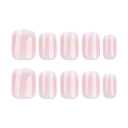 8 x Square Press on Nails Short Fake Nails Pink Ombre False Nails with White Tip Design Glue on Nails Glossy Full Cover Stick on Nails Pink Acrylic Nails Cute Artificial Nails for Women Manicure 24Pcs