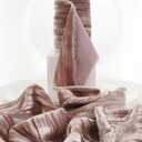 HUIHUANG Rose Gold Velvet Ribbon 3 inch Crinkled Frayed Velvet Ribbon Raw Edge Ribbon for Wreaths, Christmas Decor, Flower Bouquet, Gift Wrapping, Bows Making, Wedding Bridal Shower Decor