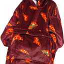 Narecte Cozy Oversized Blanket Hoodie Wearable Blanket Adults Soft Hooded Blanket Hoodie Birthday Gifts for Women Christmas (Pizza)