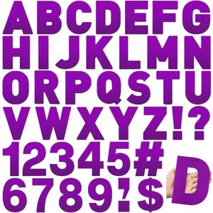 184 Pcs Large Vinyl Letter Stickers 6 Inch Big Alphabet Number and Symbol Stickers Self Adhesive Removable Letter Decals for Bulletin Board Classroom Decor Window Door Mailbox Home Decor(Purple)