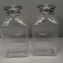 2 Pack 1 Gallon thickened Square Glass Pitcher with Lid, Classic Stripes Water Pitchers for Fridge, Borosilicate Glass Carafe for Hot/Cold Brew Drink, Extra Large Jug with Handle for Iced Tea, Coffee