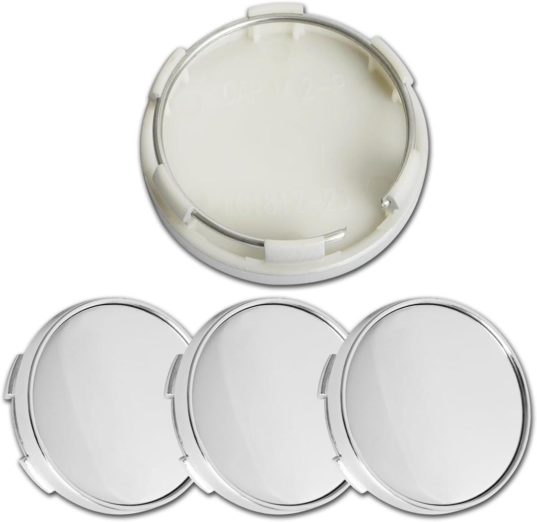 ME 2.2Inch 56MM Wheel Center Caps, Pack of 4 (Chrome, Outer 56MM, Inner 53MM)