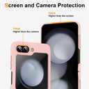 for Galaxy Z Flip 3 5G Case,Lightweight,Slim Fit Rugged Shockproof Cover, Slim Thin Hard PC Shockproof Protective Cover Pink 4-Z Flip3-04
