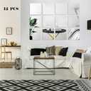 12PCS 3D Square Acrylic Mirror Wall Stickers - DIY Art Sheet Plastic Removable Tiles for Bathroom, Bedroom, Living Room, TV Background Decoration (Square)