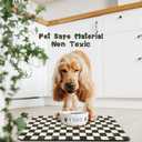 Dog Food Mats for Floors Waterproof, Pet Water Bowl Mats Pet Feeding Absorbent Placemats Plaid 17 * 30 inch