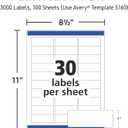 Avery Easy Peel Printable Address Labels with Sure Feed, 1" x 2-5/8" Customizable Stickers, White, 3,000 Blank Mailing Labels, Great for Mailing, Shipping, and More (5160)