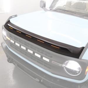Hood Deflector with Light for Ford Bronco 2021-2026 Amber Light Bug Deflector for Bronco Matte