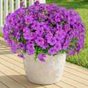 LetuoClips Artificial Flowers Fake Plants for Outdoors Spring Decoration, 13Bundles Silk Realistic UV Resistant Faux Flowers for Outside Planter Porch Yard Patio Garden Home Indoor, Purple