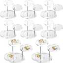 8 Pack Round Acrylic Display Riser Stands for Small Items 3 Tier Jewelry Display Stands Clear Round Riser for Small Items Crystal Jewelry Rings Earrings Mini Figurines