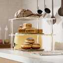 Plate Organizer for Cabinet Space Saver - Clear Acrylic Corner Shelf for Dishes, Bowls - 3-Tier Kitchen Cabinet Plate Organization, Dinner Plates Holder, and Small Shelf for Bathroom Storage