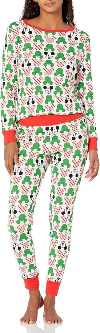 Amazon Essentials Disney | Marvel | Mickey Women's Snug-Fit Cotton Pajama Sleepwear Sets (Large)