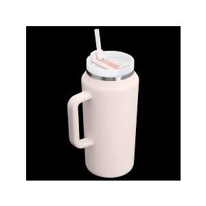 64oz Insulated Tumbler with Handle, Stainless Steel Double Wall Vacuumn Water Bottle, Lid and Straw for School, Gym, Hiking & Camping,  Pink