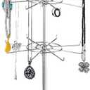 Polmart 3-Tier Spinning Display Stand Heavy Duty Adjustable Countertop Stand for Retail, Jewelry, Cosmetics, Crafts Sturdy Metal Base 360 Rotating Tiers with Height Adjustable (Silvery)
