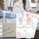Boy OR Girl Gender Reveal Invitations, Baby Shower Invitations for Girl Boy, 20 Double Sided Gender Reveal Game, Party Favors Baby Shower-A17