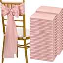 fani 120 PCS Rose Gold Satin Chair Sashes Bows Universal Chair Cover for Wedding Reception Restaurant Event Decoration Banquet,Party,Hotel Event Decorations (7 x 108 inch)