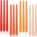 12 inch Orange Gradient Taper Candles Unscented Smokeless Long Tall Tapered Candle for Candlesticks Sticks Wedding Advent Home Decor Dinner ChristmasSet of 12