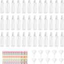 36 Pack Plastic Small Spray Bottles 4 oz/120 ml, Fine Mist Clear Empty Plastic Small Travel Spray Bottle, with 10 Funnels and 10 Labels