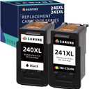 Remanufactured Ink Cartridge Replacement for Canon 240XL 241XL Combo Pack for MG3620 MG3600 MG3520 MG3222 TS5120 MX472 MX452 MX532 Canon Printer Ink 240 241 (1 Black, 1 Tri-Color)