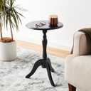 Decor Therapy Simplify Pedestal Accent Table, Aged Cherry 15" x 15" x 24"