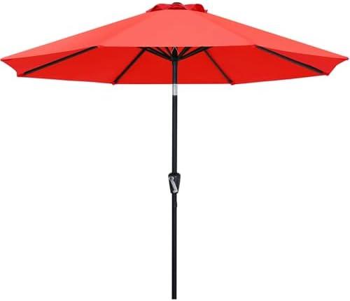ABCCANOPY 7.5FT OutdoorPatio Umbrella, UV Protection Table Umbrella w/Crank for Easy Set Up, Suitable for Garden, Lawn, Deck & Backyard (Red) ABCCANOPY 7.5FT OutdoorPatio Umbrella, UV Protection Table Umbrella w/Crank for Easy Set Up, Suitable for Garden, Lawn, Deck & Backyard (Red)