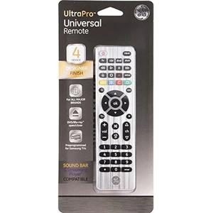 GE 4-Device Universal Remote Control, Designer Series, Brushed Nickel/Silver, 33709