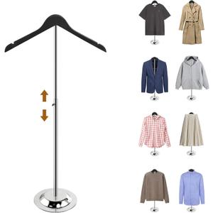 Adjustable Shirt Display Stand, 20-35 Inch Height Tshirt Display Stand for Vendors, Wooden T Shirt Mannequin Display forShirt, Jacket, Coat at Clothing Vendor Events, Trade Fair, Trade Show(Black) (1Pcs)
