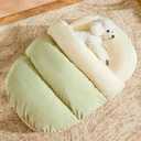 Bed for Dog and Cat, Pet Bed, Ultra Soft Cute Plush Slipper Cat Cave Bed, Anti Slip Warm Pet House Nest, Self-Warming, Ideal for Indoor Use - Fits up to 25lbs (30"X22", L, Green)