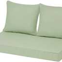 INFBLUE Outdoor Loveseat Cushion Set 46'' x 26'', Outdoor Deep Seat Cushions for Patio Furniture, Water Repellent Outdoor Seat Cushion and Couch Back Cushions for Bench, and Swing (Light Green)
