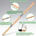 BuerKeo Wooden Hoe Handle Replacement, 47 Inch Length Wooden Pole & Rake Garden Tool Replacement Handle, 1.3 Inch Diameter Long Tapered Handles for Hollow Hoe Fork Shovels Tamper Gardening Tools