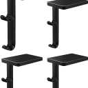 Mantel Hangers for Garland, Christmas Stocking Holders for Mantel Set of 4, Fireplace Garland and Stocking Holder  Black Metal Hooks with Non-Slip Protective Pad for TV Stand, Staircase, Dresser