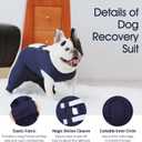 IECOii Dog Surgical Recovery Suit Male Female,Breathable Dog Bodysuit Dog Cone Alternative After Surgery with Pee Hole,Soft Dog Onesie for Spay Neuter Surgery Recovery Prevent Licking,XXXL-Blue