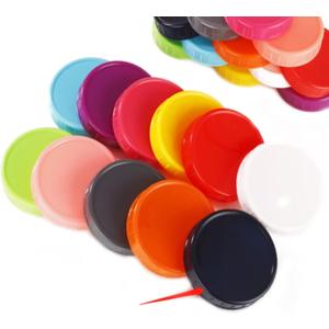 Mason Jar Lids 22 Lids Big And Small ( Green, Blue , Pink, Grey, Aqua Green)
