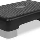 Height-Adjustable 4"-6" Step Aerobics Platform Fitness Equipment Stepper Trainer Exercise Step Platform with 2 Riser, 18" X 11" X 4"-6''