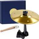 MerriVibe Car Cymbal Air VentMini Cymbal Drum Toy for Dashboard, Clip-On Dashboard Drum for Crisp Sound, Funny Stress Relief Gift for Drivers, Road Trips & Music LoversGolden