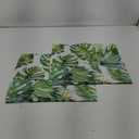 Emvency Set of 2 Throw Pillow Covers Tropical Watercolor Artistic Modern Green Palm Leaf Decorative Pillow Cases Home Decor Standard Square 18x18 Inches Summer White Pillowcases