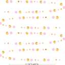 Gold and Pink Party Decorations Circle Dots Garland Metallic Gold Light Pink and White Hanging Polka Dot Streamer for Women Girl Birthday Baby Shower Bridal Shower Wedding Princess Party Supplies
