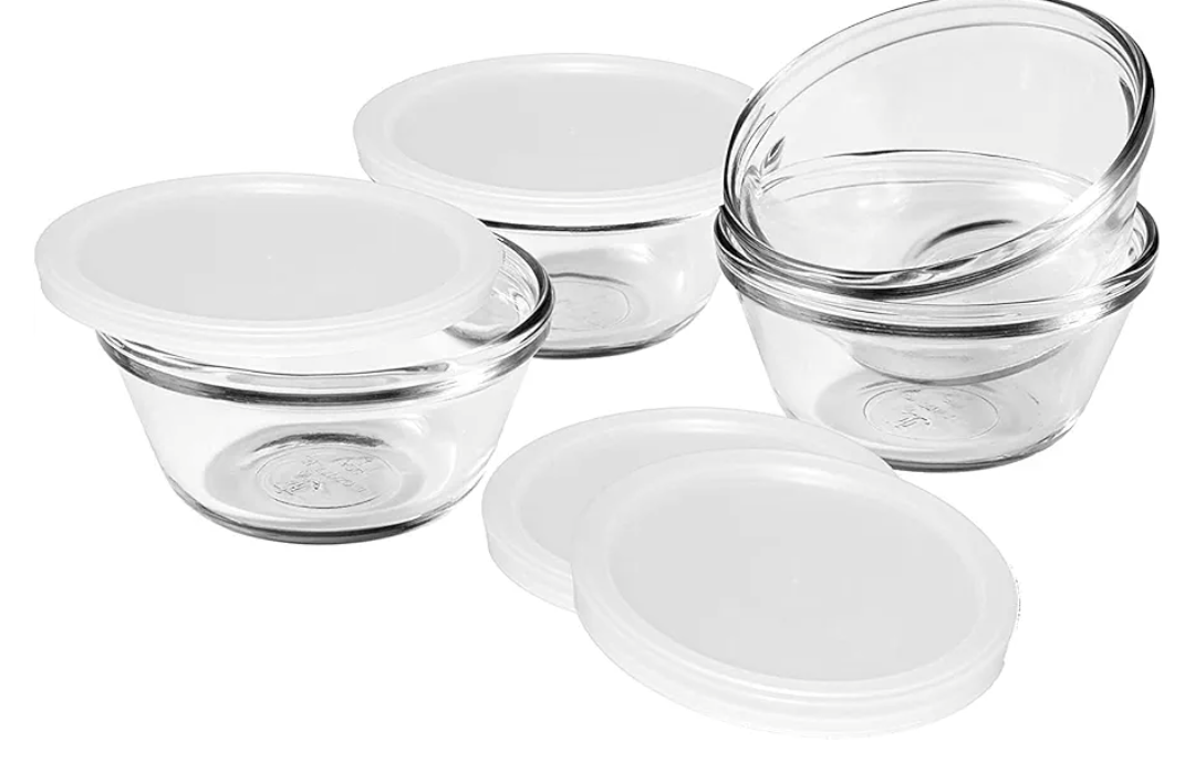 6-Ounce Custard Cups with Lids, Set of 3