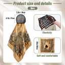 3 Pcs Wrap Hair Net with Scarf, Women Silk Press Head Wrap Netted Scarf 2 in 1 Easy-to-use for Silk Press & Nighttime Care, Styling, Sleep & Shower Cap(Luxury Boho,Beige Yellow Gold)